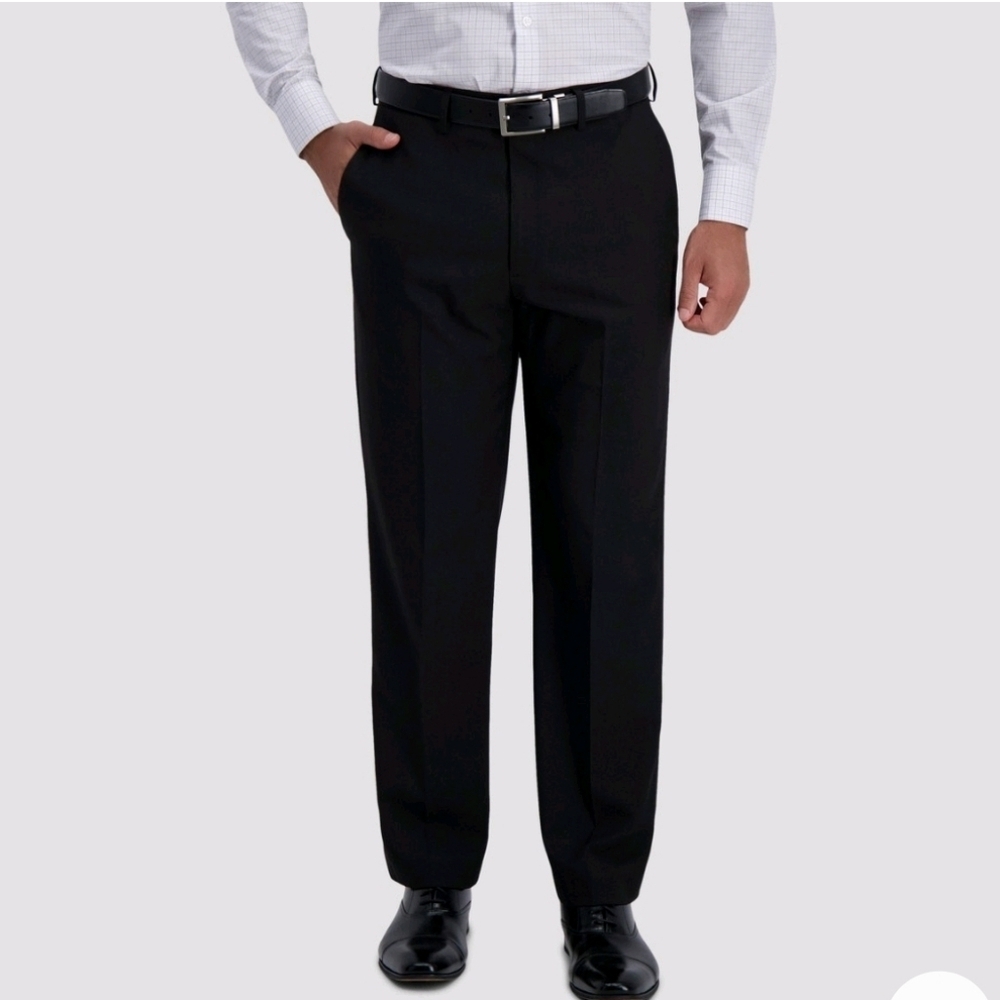 Haggar H26 Men's Premium Stretch Classic Fit Dress Pants - Black 44 x 30